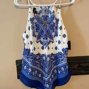 Blue and white Top